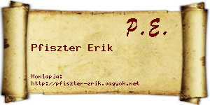 Pfiszter Erik névjegykártya